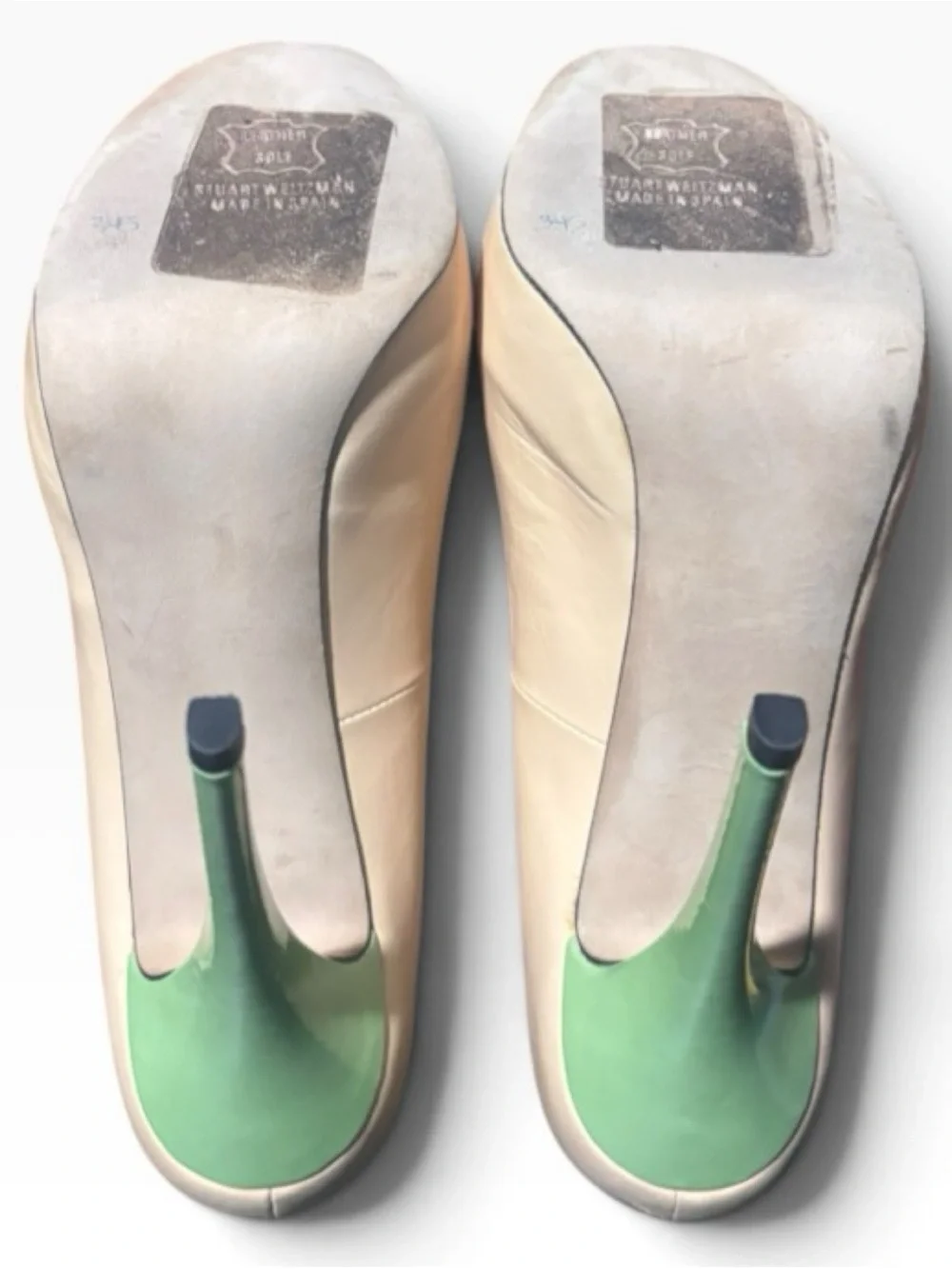 Stuart Weitzman Victoria Leather Colorblock Peep-Toe Platform Stiletto Pumps